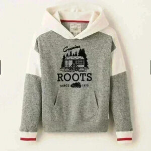 🆕 NWT! ROOTS Cabin Kanga  Hoodie | Gray Oat Pepper | Size 2XL Girl’s/Youth